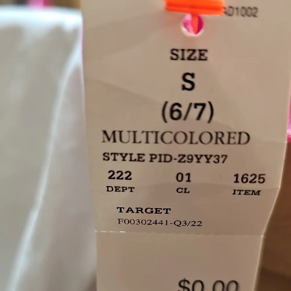 Cat & Jack NWT Pink and White Swim Top Size Small 6/7